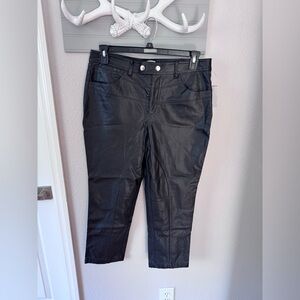 We The Free Black Faux Leather Cropped Skinny Pants
